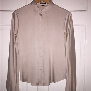 Theory long sleeve silk blouse